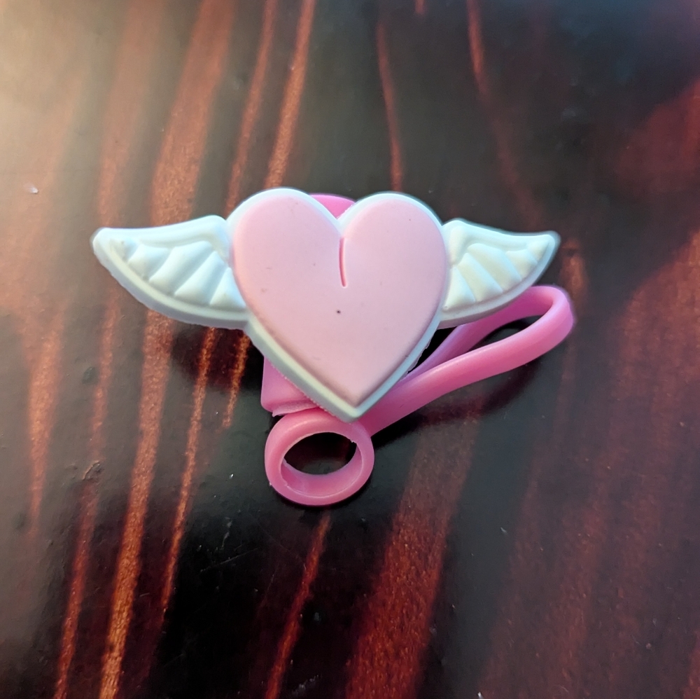 Adorable Pink Heart straw cover